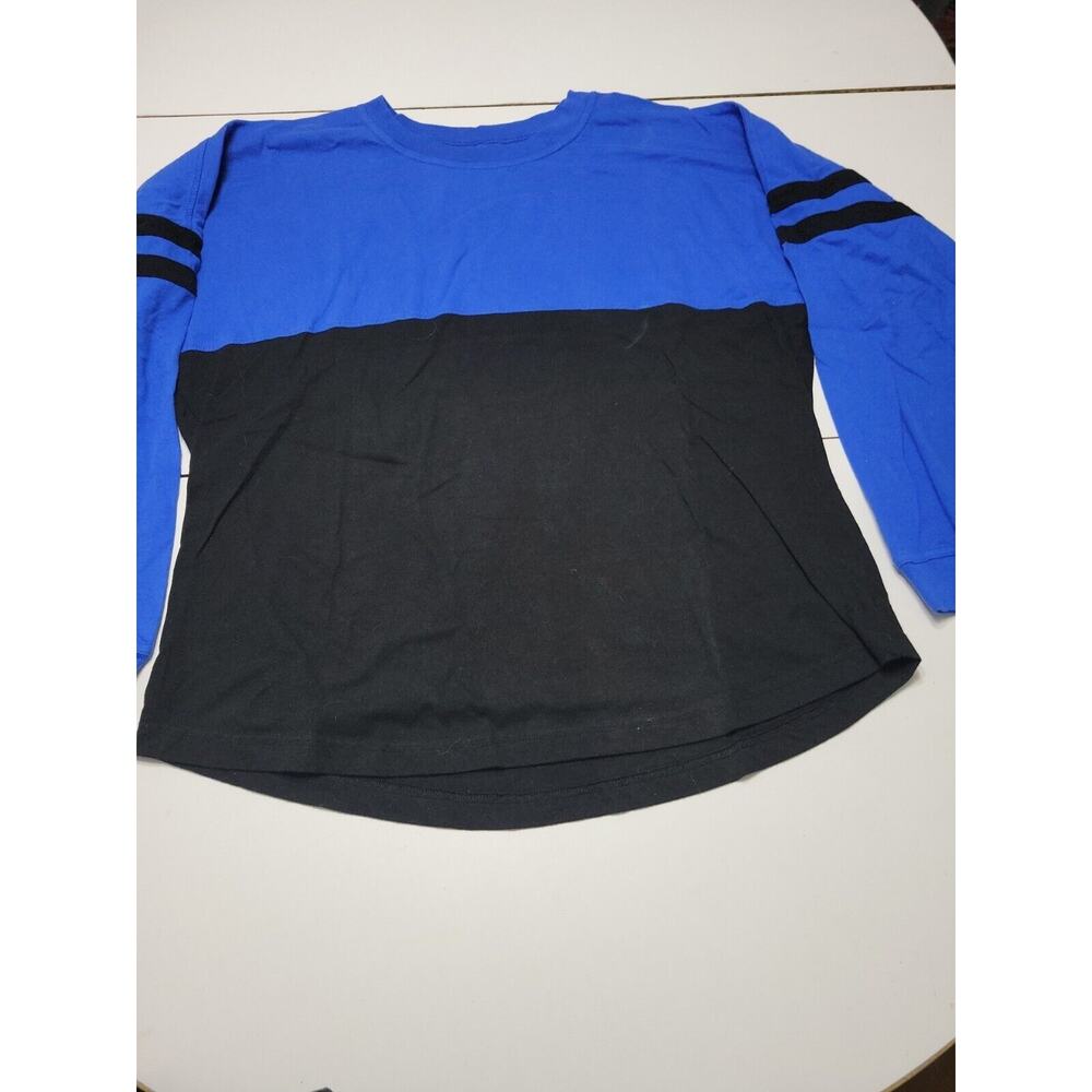 DurLast Spirit Jersey Womens XL Blue Black Sweater Boxercraft Long Sleeve Cotton